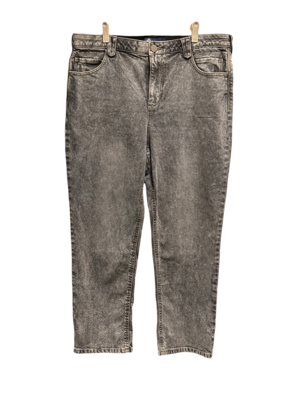 Democracy Jeans Womens Size 14 Ab Solution High Rise Straight Stretch Gray Denim